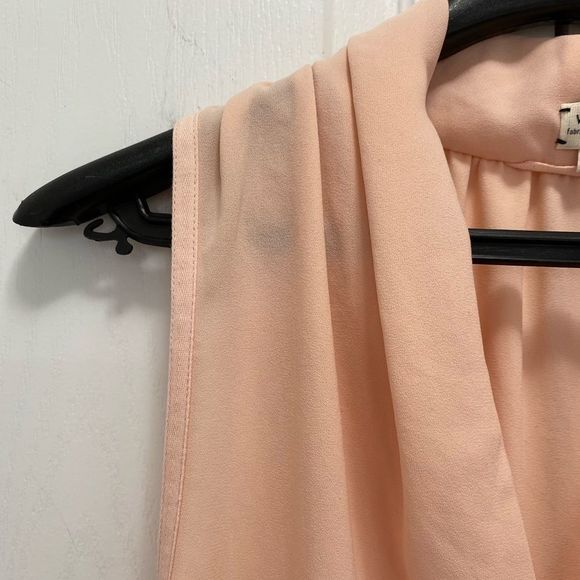 Wilfred Women's Shirt Top Sleeveless Sheer V-neck Button Up Hi-Low Peach Small - Picture 6 of 14